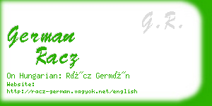 german racz business card